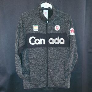 HUDSON BAY TEAM CANADA Gray Zip-Up Jacket Mens Size Med Youth OLYMPIC TEAM